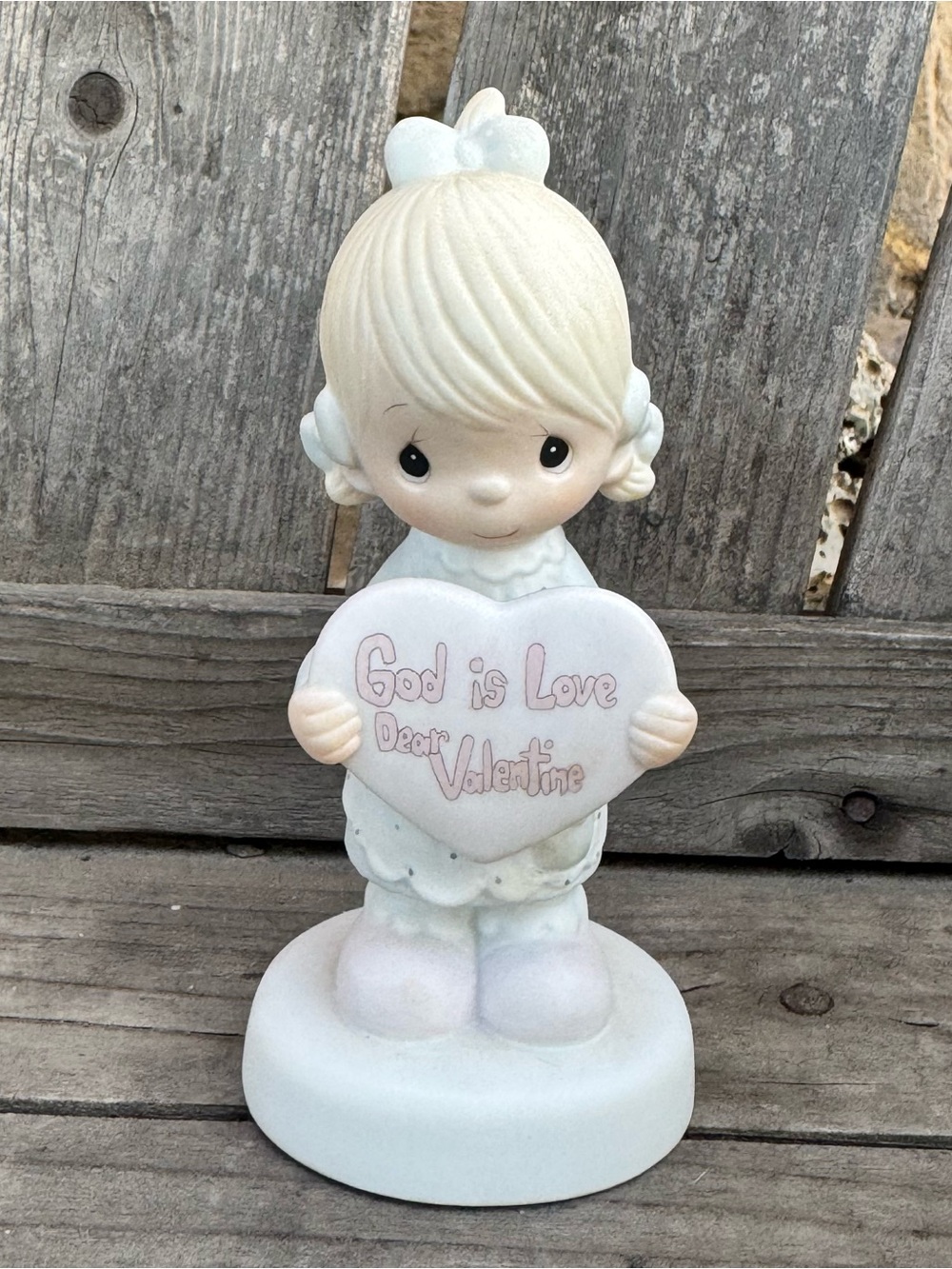 Vintage Precious Moments "God is Love Dear Valentine" Figurine E-7154